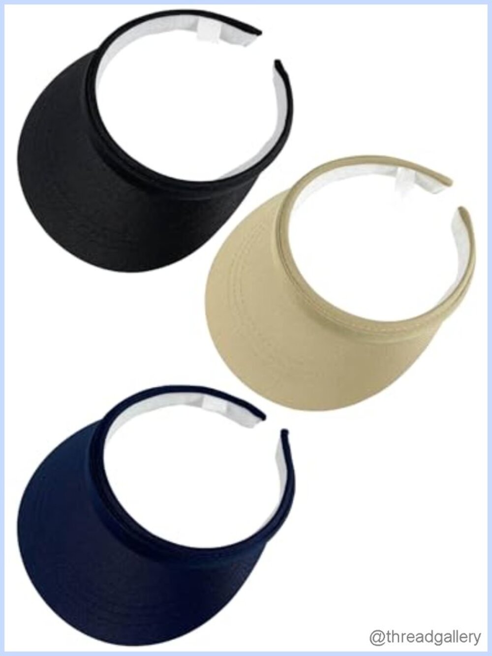 3 Pack Adjustable Clip On Sports Sun Visor Hat